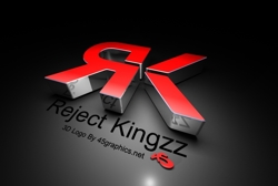 3d logo design for reject kingzz, client provided the design for me to make into 3d.