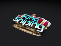3d logo design for king sniping.