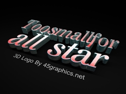 3d logo (Text) for toosmallfor all star