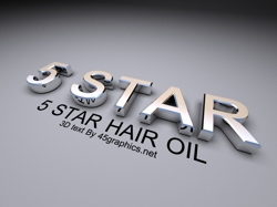 3d logo design for 5 star hair oil