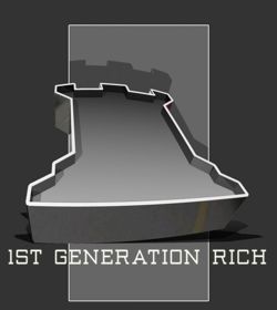 3d logo design for 1st generation rich. Chicago clothing company.