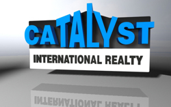 Catalyst International Realty 3d logo design.