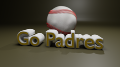 Created this 3d image of the baseball for this theme.