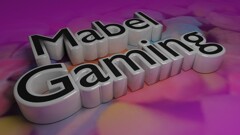 3d logo design for Mabel Gaming, background of candy.