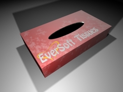 eversoft tissues design box for an england company.
