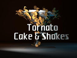 Sample for client of new 3d logo for tornado cake and shakes( spelling of tornato on purpose)